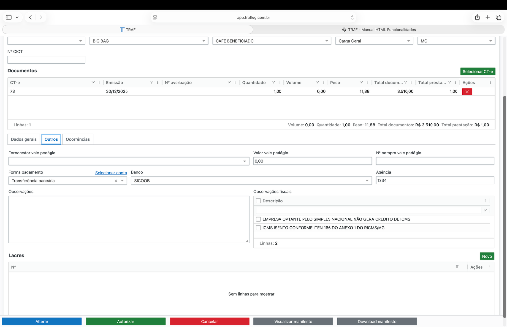 Manifesto - aba Outros.